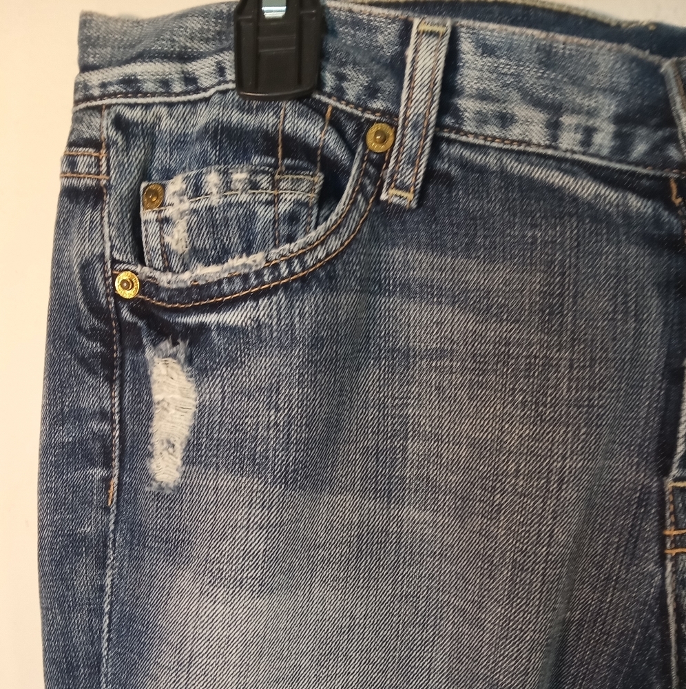 7 For All Mankind Distressed Bootleg/Wide Leg Jeans | Size 30 | NWOT - Picture 2 of 11